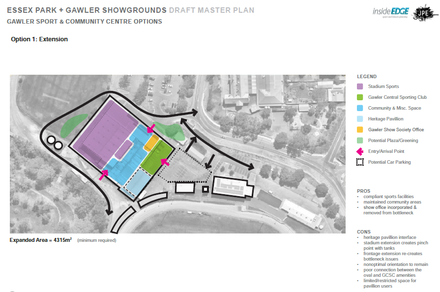 Gawler Sport & Community Centre Option 1 - Extension