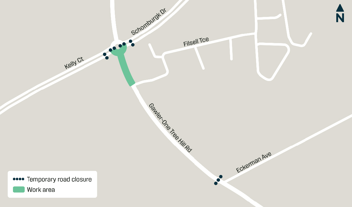 Road Closure - Evanston Park, Gawler-One Tree Hill Rd & Schomburgk Dr Roundabout